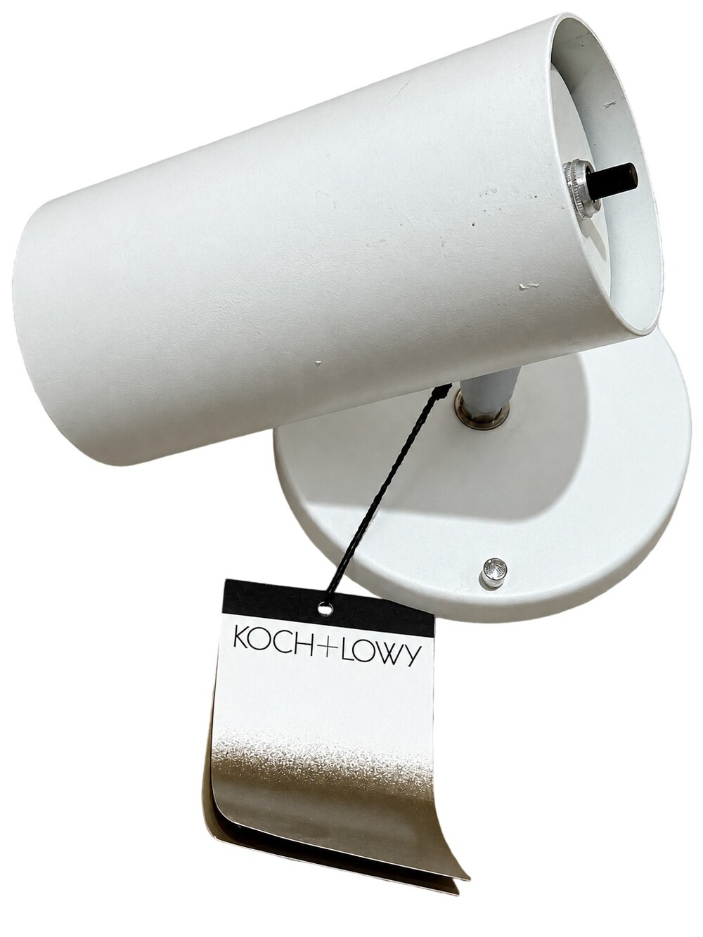 Vintage MCM Mid Century Koch + Lowy White Metal Wall Sconce